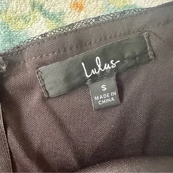 Lulu's Black Ruched Mesh Bodycon Mini Dress size Small - Picture 7 of 10